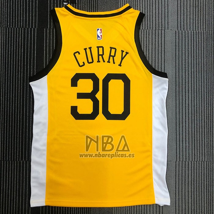Camiseta Golden State Warriors Stephen Curry NO 30 Earned Amarillo